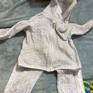 Givenchy White and Gray Kids Matching Set